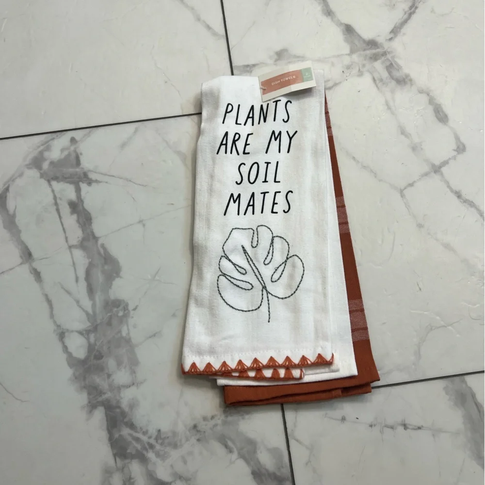 Target White and Orange Kitchen Linens Set -Plants are my soil mates